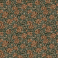 Rosengång, grönblå tapet