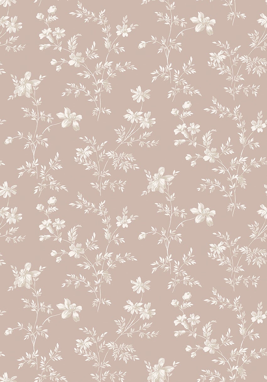 Ängsblomma, rosa och vit tapet