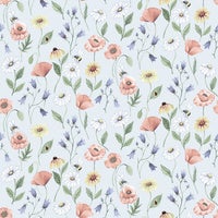 Blåklocka, ljusblå tapet